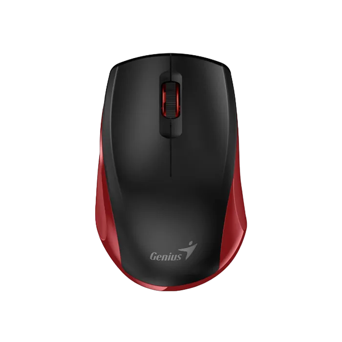 Wireless Mouse Genius NX-8006S, 1200 dpi, 3 buttons, Ergonomic, Silent, BlueEye, 1xAA, Black/Red