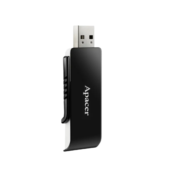 64GB USB3.1 Flash Drive  Apacer "AH350", Black/White, Slider (AP64GAH350B-1)