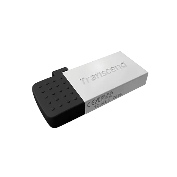 64GB USB2.0/Micro-USB Flash Drive Transcend "JetFlash 380", Silver, Metal Case,OTG (R/W:20/10MB/s)