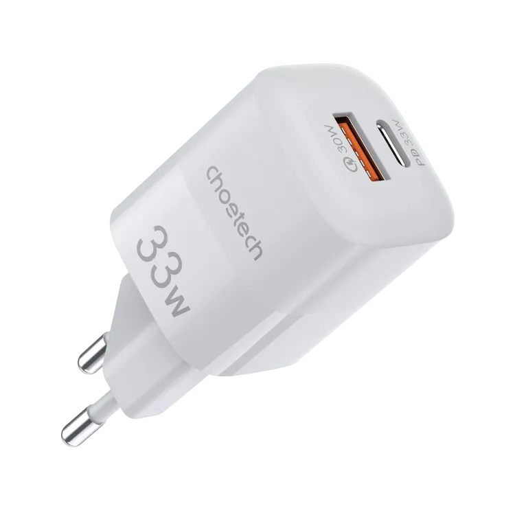 Wall Charger CHOETECH, PD5006 A+C dual port 33W, White