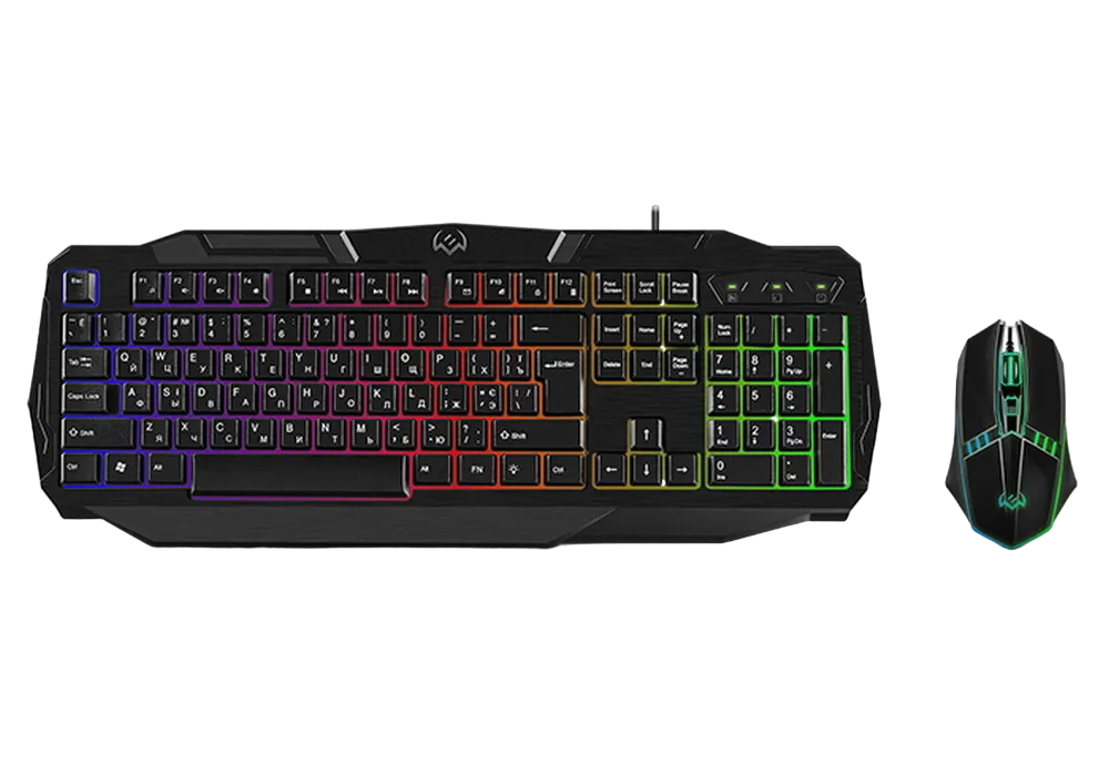 Gaming Keyboard & Mouse SVEN GS-9100, Splash proof, Fn key, Backlighting, Black, USB