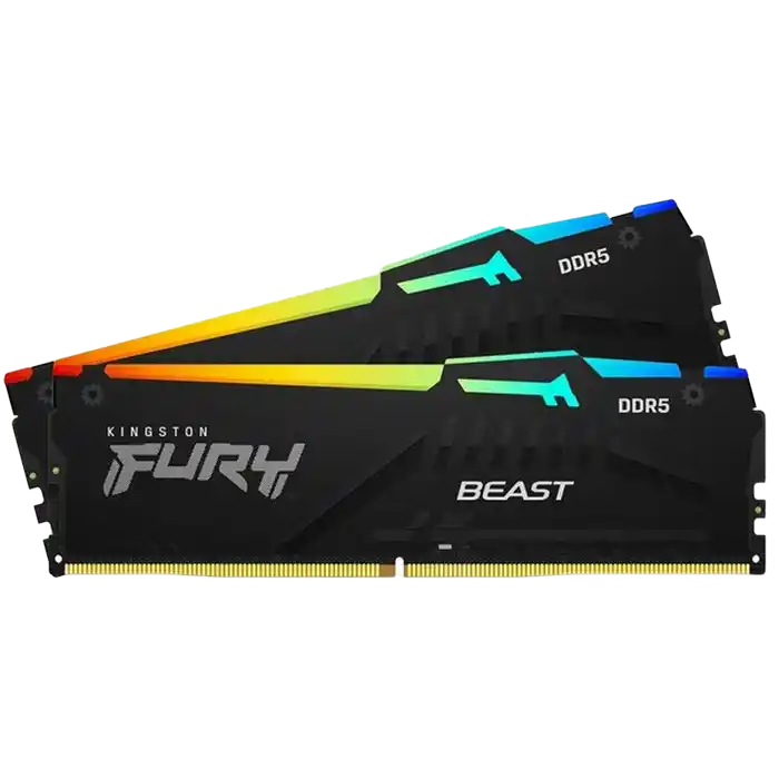 64GB DDR5-5600MHz  Kingston FURY Beast RGB (Kit of 2x32GB) (KF556C40BBAK2-64), CL40-40-40, 1.25V,Blk