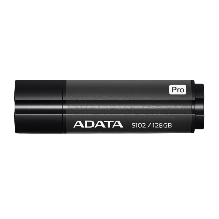 128GB  USB3.1 Flash Drive ADATA "S102 Pro", Titanium-Gray, Aluminum, Classic Cap (R/W:100/50MB/s)