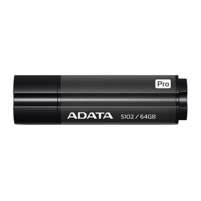 64GB USB3.0 Flash Drive ADATA "S102 Pro", Titanium-Gray, Aluminum, Classic Cap (R/W:100/50MB/s)