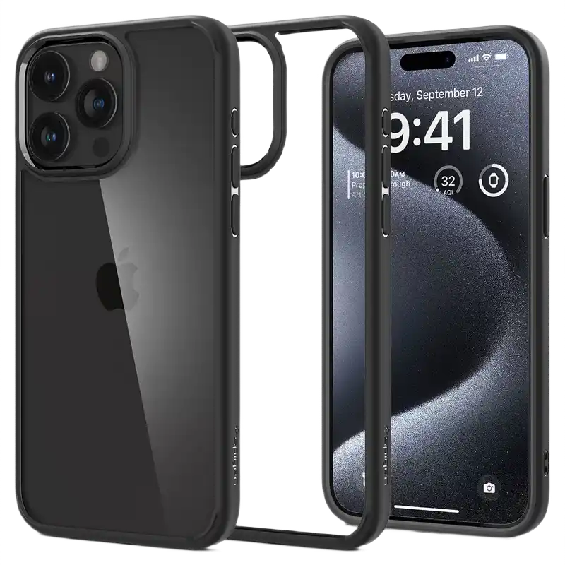 Spigen iPhone 15 Pro, Ultra Hybrid, Matte Black