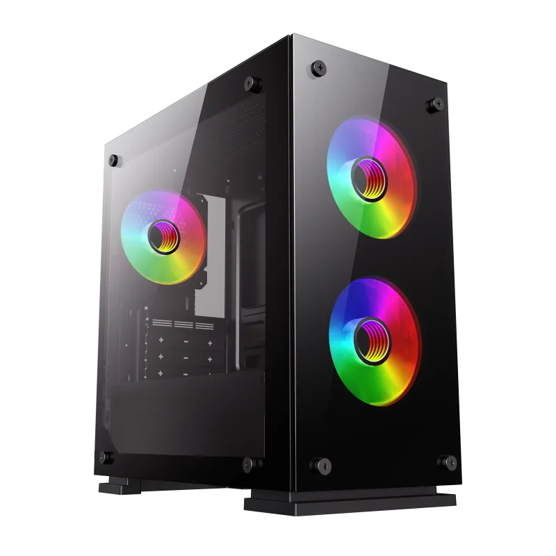 Case mATX GAMEMAX M65, w/o PSU, 3x120mm ARGB fans, Dual TG, USB 3.0, Dust Filter, Black