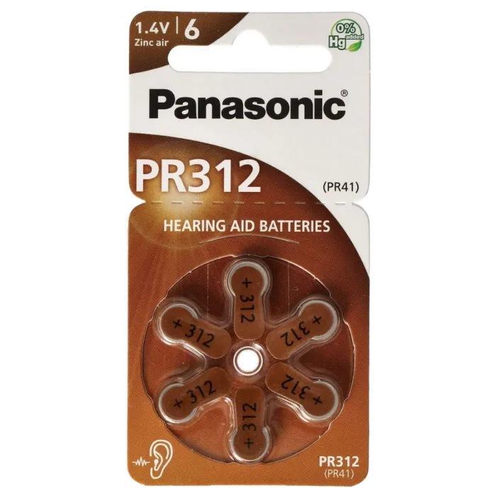 PR312, Blister*6, Panasonic, PR-312/6LB (PR41), 3.6x7.9mm, 170mAh
