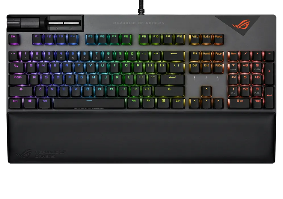 Gaming Keyboard Asus ROG Strix Flare II, Mechanical , NX Red SW, PBT, US Layout,Wrist rest, RGB, USB