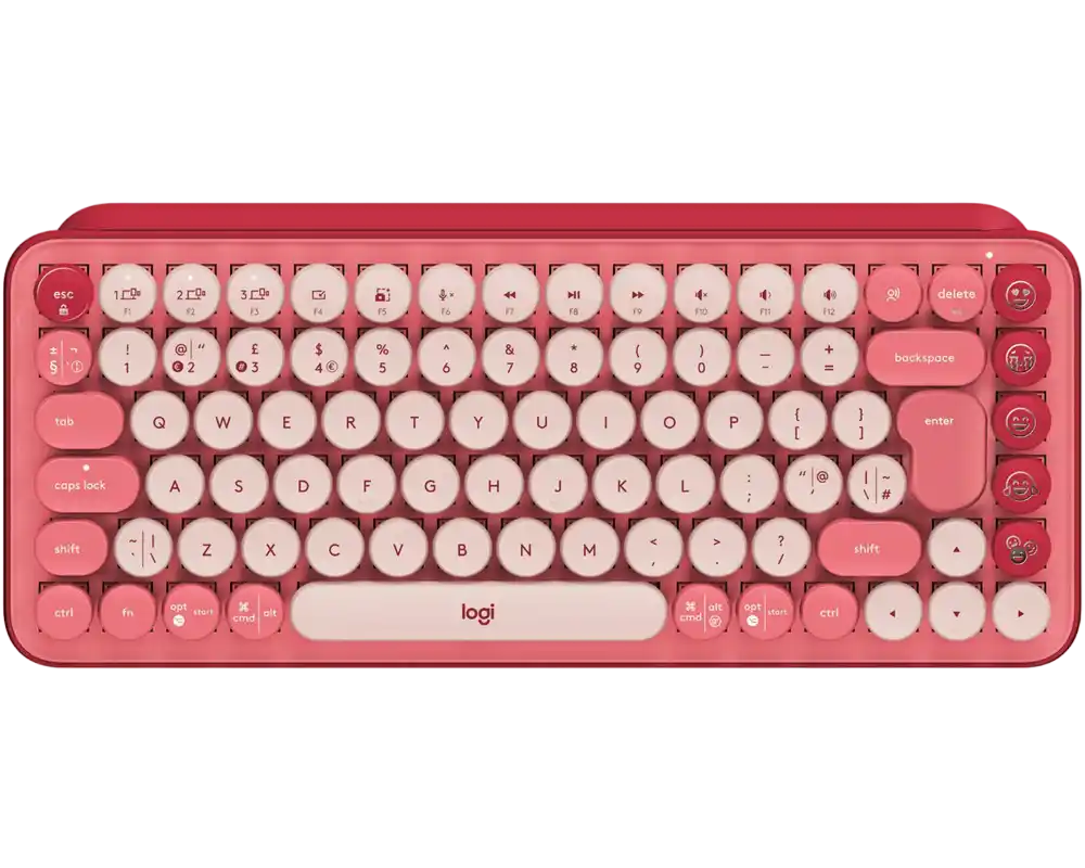 Wireless Keyboard Logitech POP Keys, Mechanical, Compact design, F- keys, Emoji Keys, 2xAAA, 2.4Ghz+