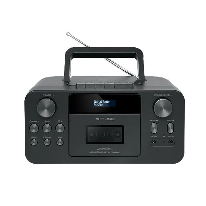 MUSE  M-182 DB, Cassette Recorder, Tuner FM, Bluetooth, CD, LCD, Black