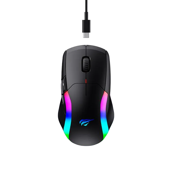 Gaming Wireless Mouse Havit MS959W, 1200-10000dpi, 8 buttons, Programmable, RGB, 600mAh,1.6m/2.4Ghz