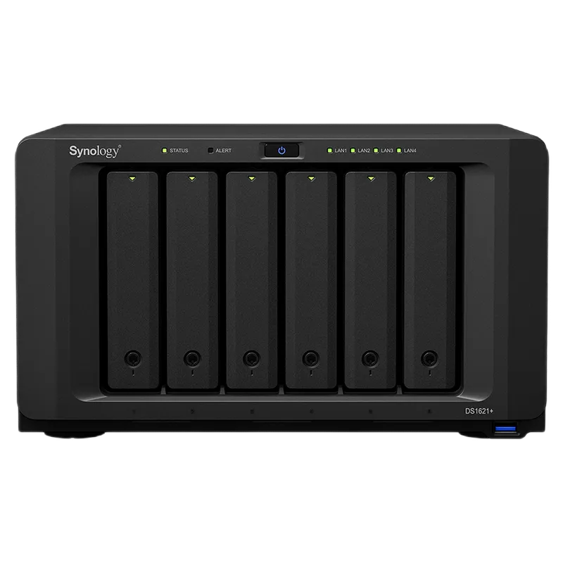 SYNOLOGY "DS1621+", 6-bay, AMD Ryzen 4-core 2.2GHz, 4Gb*1+1Slot, 2xM.2 NVMe, 4x1GbE, PCIe