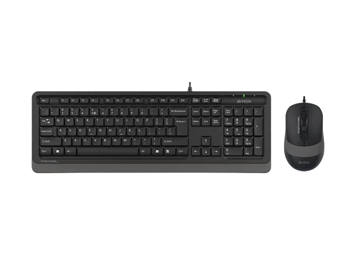 Keyboard & Mouse A4Tech F1010, 12Fn Keys, Laser Engraving, Splash Proof, 600-1600 dpi, 4 buttons, 1.
