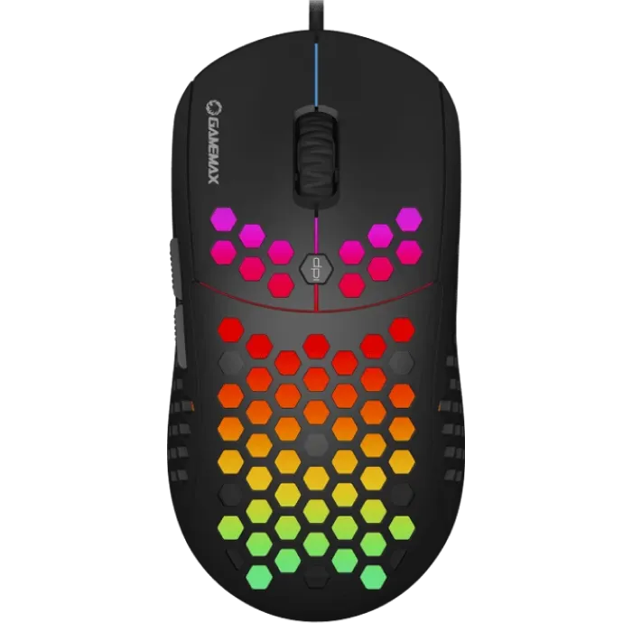 Gaming Mouse Gamemax MG8, Optical, 800-6400 dpi, 6 buttons, Ergonomic, RGB, Black, USB