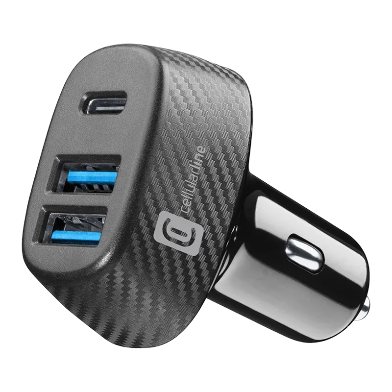 Car Charger Cellular,Trio Kit PD 44W, Black