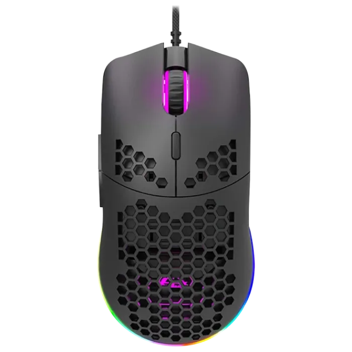 Gaming Mouse Canyon GM-11, Optical, 800-4200 dpi, 7 buttons, Perforated housing, RGB, Black, USB