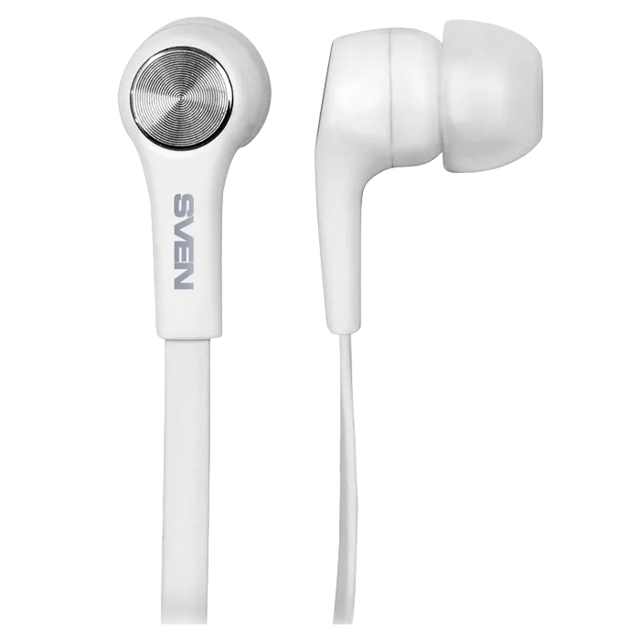 Earphones SVEN E-211M, White, with Microphone, 4pin 3.5mm mini-jack, cable 1.2m