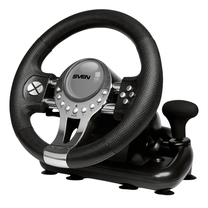 Wheel  SVEN GC-W800, 10", 180 degree, Pedals, Tiptronic, 2-axis, 12 buttons, Vibration feedback, USB