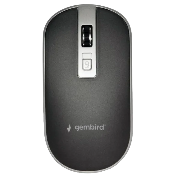 Wireless Mouse Gembird MUSW-4B-06-BS  800-1600 dpi, 4 buttons, Ambidextrous, 1xAA, Black/Silver