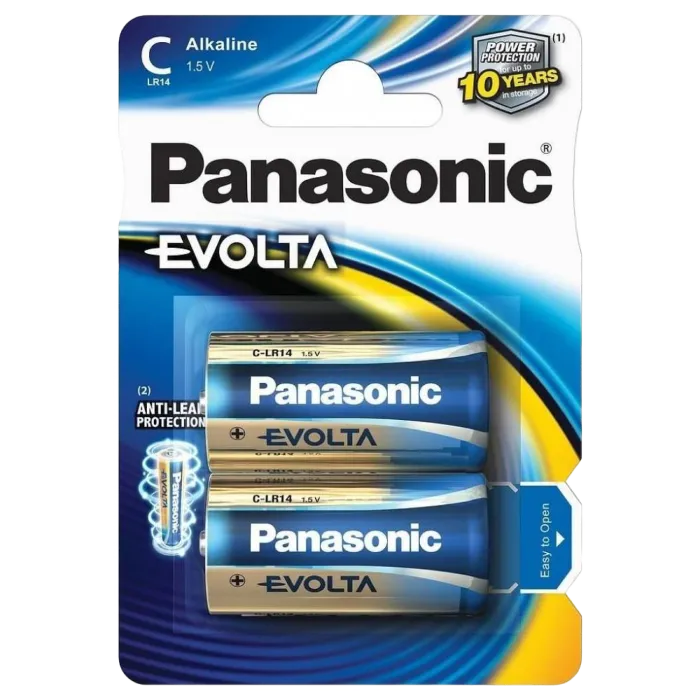 C size  Panasonic "EVOLTA" 1.5V, Alkaline, Blister*2, LR14EGE/2BP