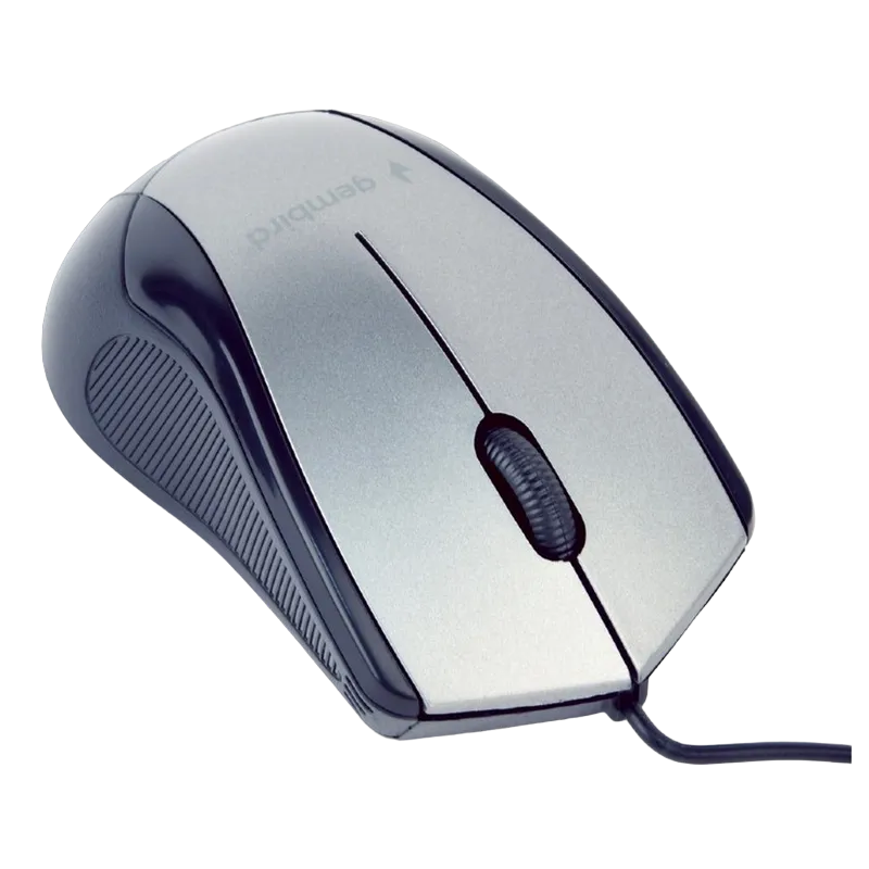 Mouse Gembird MUS-3B-02-BG, Optical, 1000 dpi, 3 buttons, Ambidextrous, Black/Grey, USB