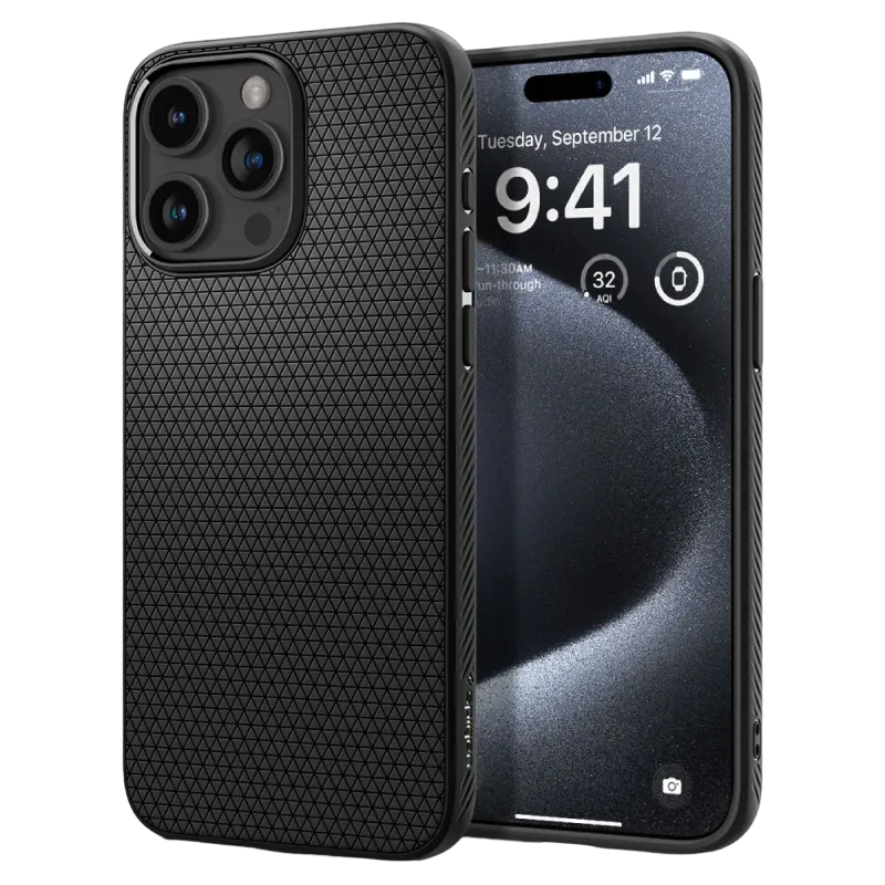Spigen iPhone 15 Pro, Liquid Air, Matte Black