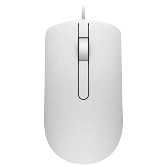 Mouse Dell MS116, Optical, 1000dpi, 3 buttons, Ambidextrous, White, USB