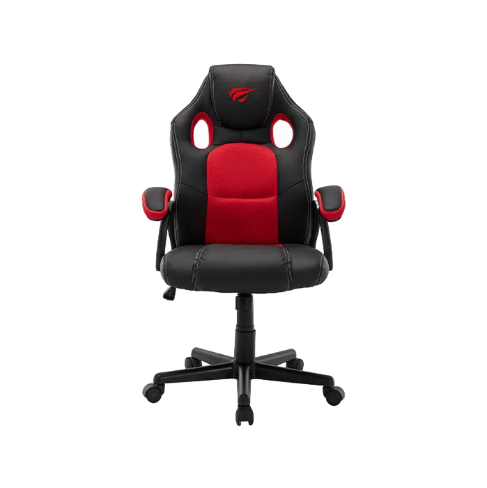 Gaming Chair Havit GC939, Integrated armrest, PU+Cloth, Black/Red