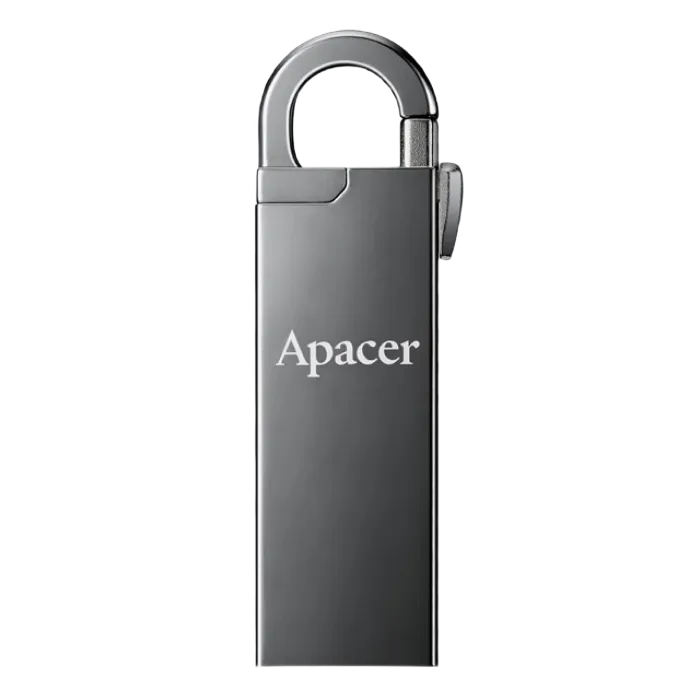 32GB USB3.1 Flash Drive Apacer "AH15A", Dark Gray, Metal, Keychain-Carabin, Capless (AP32GAH15AA-1)