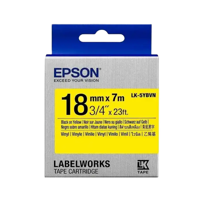 Купить  Кассеты с лентой для печати наклеек - Картридж с лентой Epson LK-5YBVN, 18 мм x 7 м..