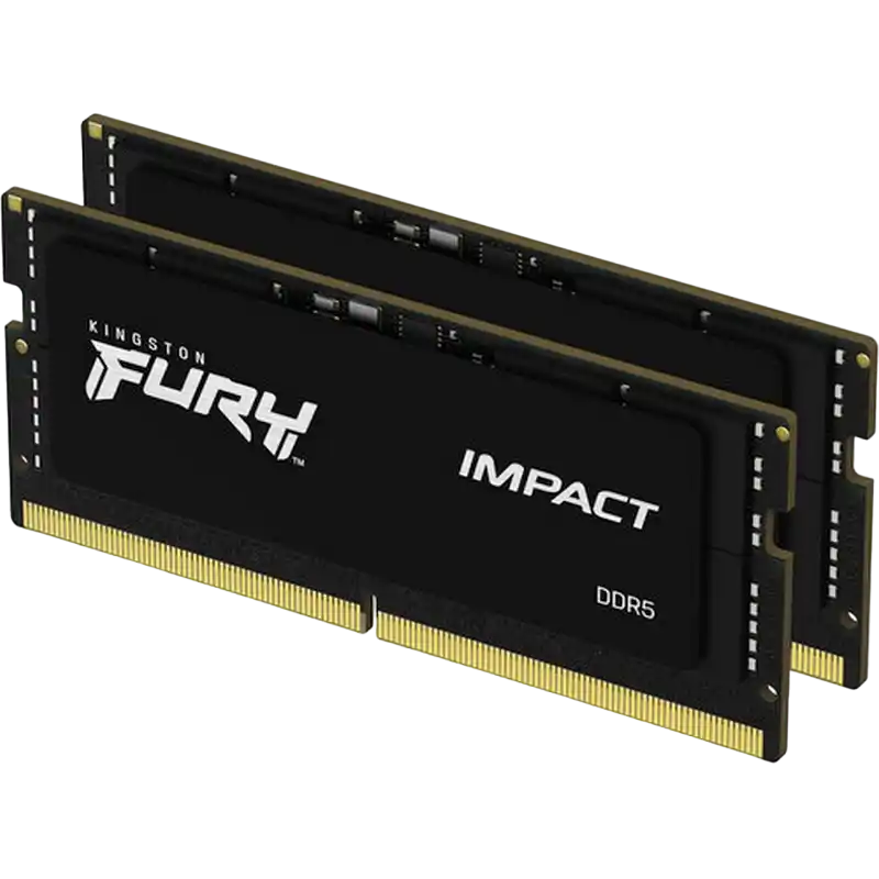 32GB DDR5-5600MHz SODIMM Kingston FURY Impact (Kit of 2x16GB) (KF556S40IBK2-32), CL40, 1.25V, Black