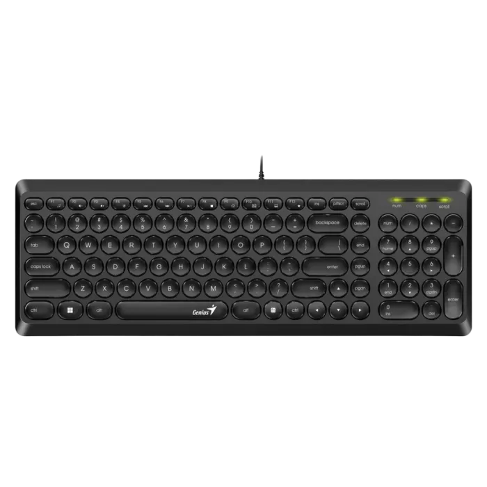 Keyboard Genius SlimStar Q200, 12 Fn Keys, Low-profile, Slim Round Key, Quiet typin, 1.5m, USB, EN/R