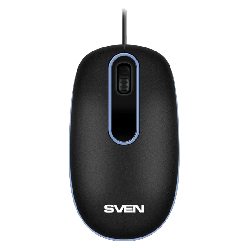 Mouse SVEN RX-90, Optical, 1000 dpi, 3 buttons, Ambidextrous, Black, USB