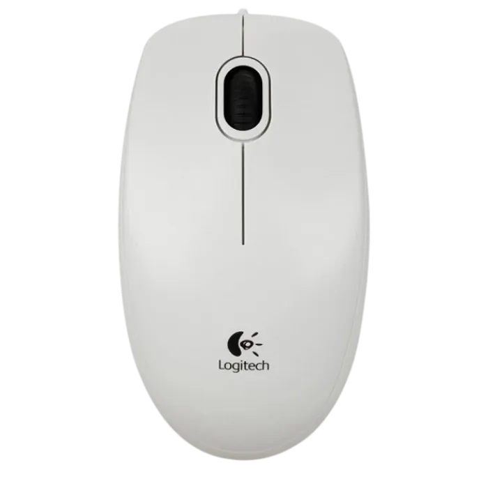 Mouse Logitech B100 OEM, Optical, 1000 dpi, 3 buttons, Ambidextrous, White, USB
