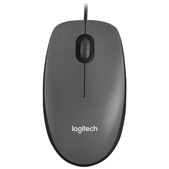Mouse Logitech M100, Optical, 1000 dpi, 3 buttons, Ambidextrous, Gray, USB