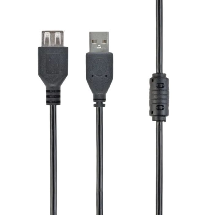 Cable USB, USB AM/AF, 1.8 m, USB2.0  Premium quality with ferrite core, Cablexpert, CCF-USB2-AMAF-6