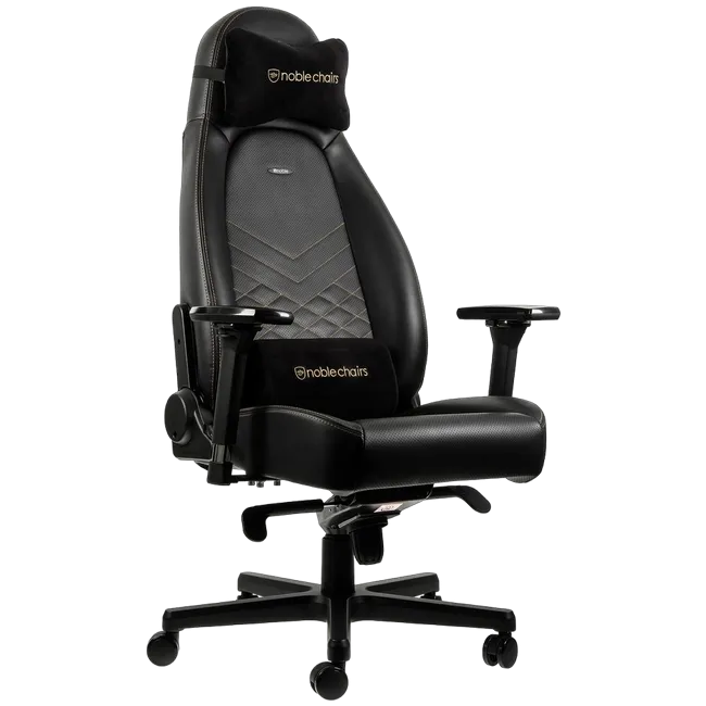 Gaming Chair Noble Icon NBL-ICN-PU-GOL Black/Gold, User max load up to 150kg / height 165-190cm