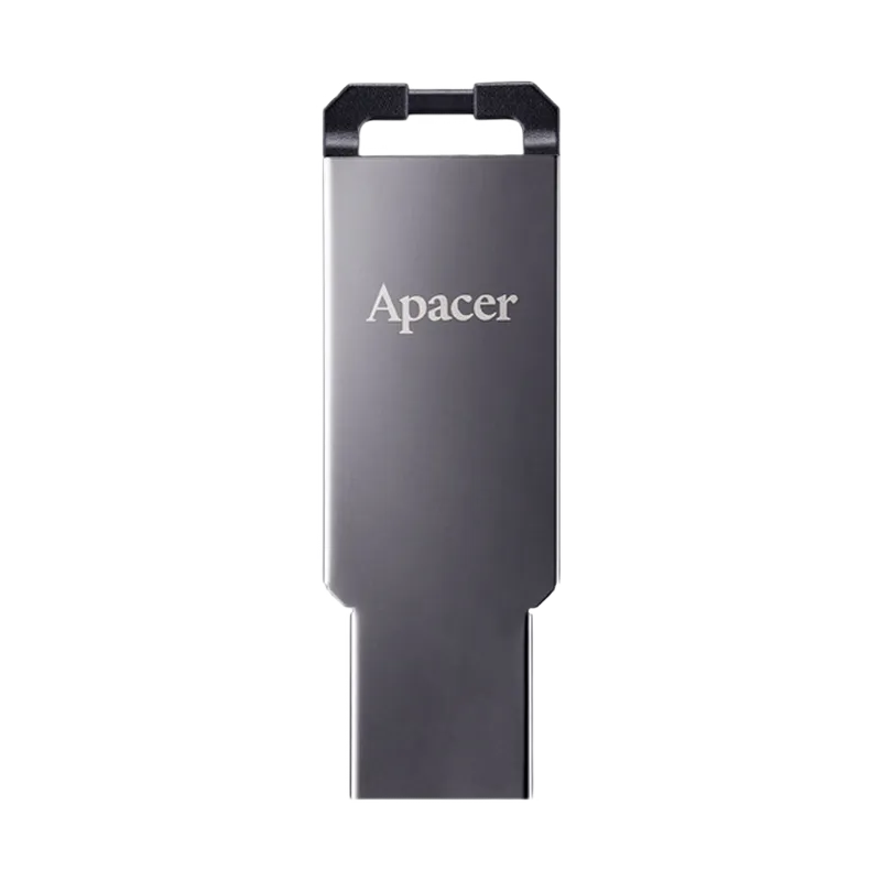 16GB USB3.1 Flash Drive  Apacer "AH360", Black Nickel, Slim Metallic, Capless (AP16GAH360A-1)
