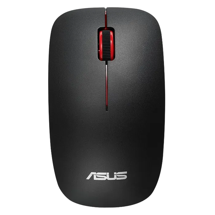 Wireless Mouse Asus WT300, Optical, 1000-1600 dpi, 3 buttons, Ambidextrous, 1xAA, Black-Red