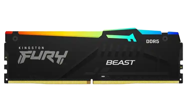 16GB DDR5-5200MHz  Kingston FURY Beast RGB (KF552C40BBA-16), CL40-40-40, 1.25V, Intel XMP 3.0, Black