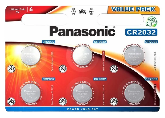 CR2032, Blister*6, Panasonic, CR-2032EL/6B