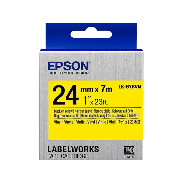 Купить  Кассеты с лентой для печати наклеек - Картридж с лентой Epson LK-6YBVN, 24 мм x 7 м..