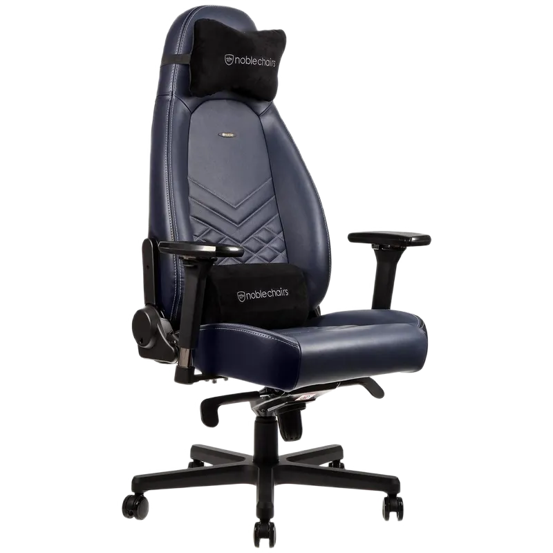 Gaming Chair Noble Icon NBL-ICN-RL-MBG Midnight Blue Real Leather, Max load  150kg/height 165-190cm