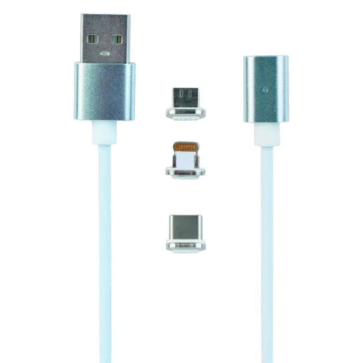 Magnetic cable Type-C to USB 1.0 m, Silver, Cablexpert, CC-USB2-AMUCMM-1M