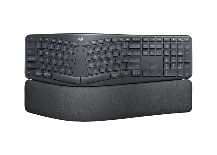 Wireless Keyboard Logitech ERGO K860, Curved keyframe, Split layout, Ultra precise typing, Wrist res