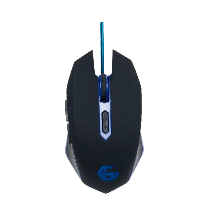 Gaming Mouse GMB MUSG-001-B, Optical, 600-2400 dpi, 6 buttons, Backlight, Black-Blue, USB