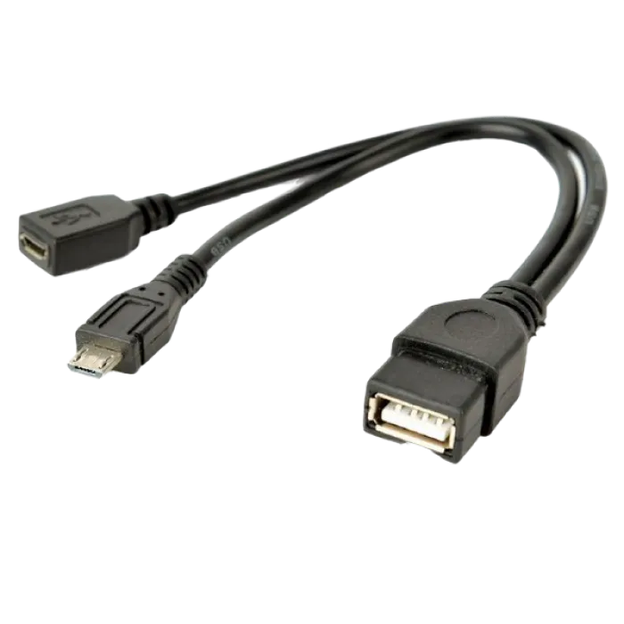 Cable  OTG,  Micro BM / Micro BF - AF,  0.15 m, Cablexpert, A-OTG-AFBM-04