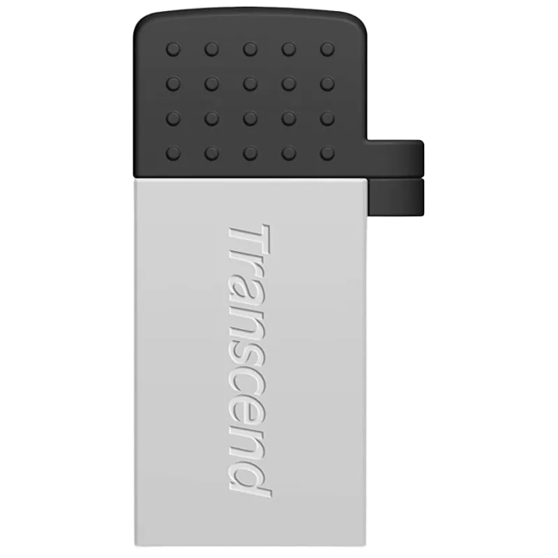 32GB USB2.0/Micro-USB Flash Drive Transcend "JetFlash 380", Silver, Metal Case, OTG (R/W:20/9MB/s)