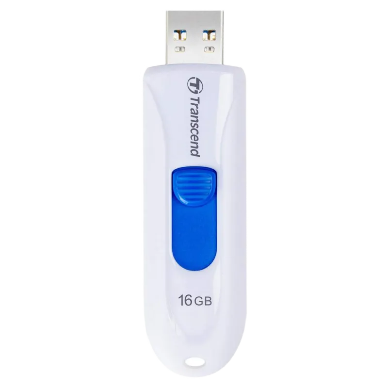 16GB USB3.1 Flash Drive Transcend "JetFlash  790", White, Slider (R/W:90/20MB/s)