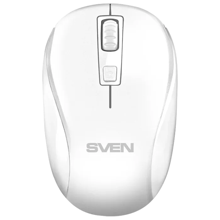 Wireless Mouse SVEN RX-255W, Optical, 800-1600 dpi, 4 buttons, Ambidextrous, White